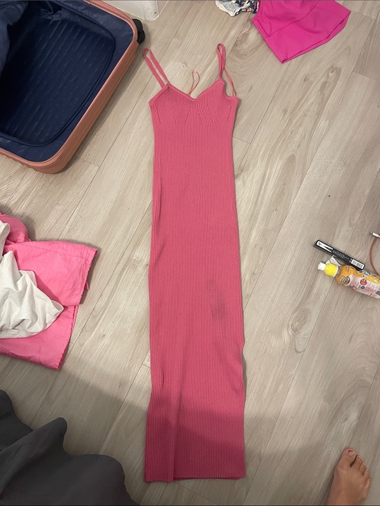 Hello Molly Dresses & Skirts - Hello Molly Hot Pink Ribbed Maxi Dress with Spaghetti Straps